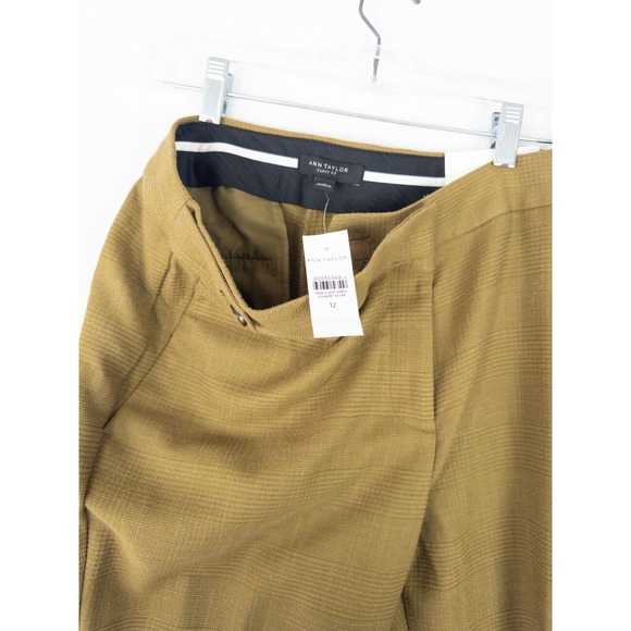 Ann Taylor Curvy Fit Dress Pants Size 12 Mustard Straight Full Length Mid Rise - Picture 5 of 9